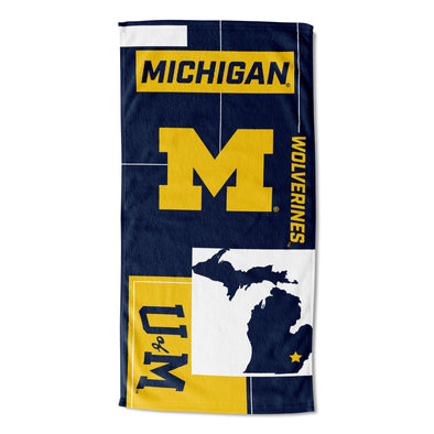 Northwest NCAA Michigan Wolverines State Line Beach Towel