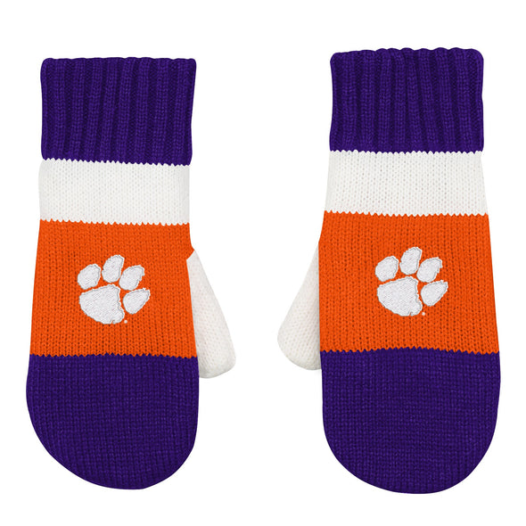 Outerstuff NCAA Toddlers Clemson Tigers Fleece Lined Jacquard Mittens, One Size