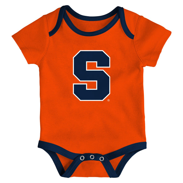 Outerstuff Syracuse Orange NCAA Infant Champs 3-Piece Creeper Set, Navy/Orange/Grey