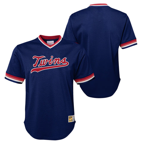Mitchell & Ness NBA Youth (8-20) Minnesota Twins Throwback Mesh V-Neck Jersey Top