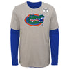 Outerstuff Florida Gators NCAA Boy's Youth (8-20) Goal Line Stand 3 in 1 Combo Tee, Royal/Grey