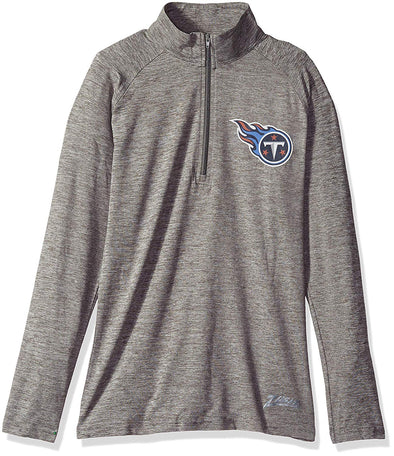 Zubaz NFL Football Women's Tennessee Titans Tonal Gray Quarter Zip Sweatshirt