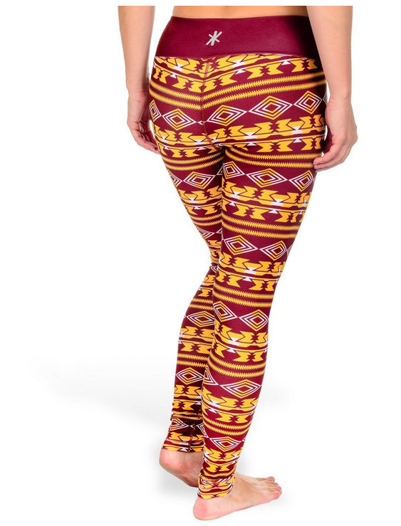 NCAA Women's Arizona State Sun Devils Aztec Print Leggings, Red