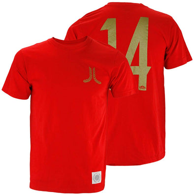 BPFC Soccer Men's Spain Bumpy Pitch Short Sleeve Shirt, Red