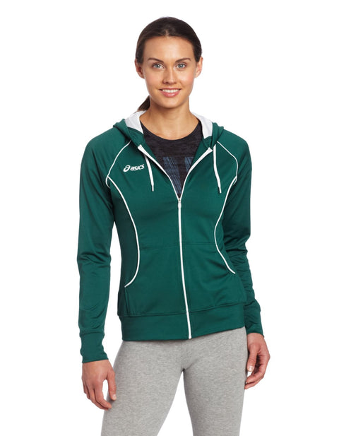 Asics Women's Alana Athletic Jacket, Forest/White