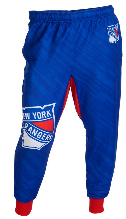 KLEW NHL Men's New York Rangers Cuffed Jogger Pants, Blue