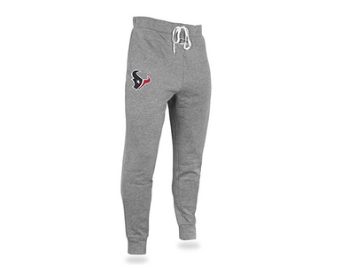 Zubaz NFL Men's Houston Texans Solid Gray Team Logo Jogger Pants