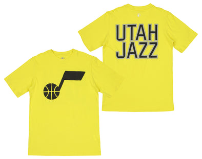 FISLL NBA Men's Utah Jazz  Team Color, Name and Logo Premium T-Shirt