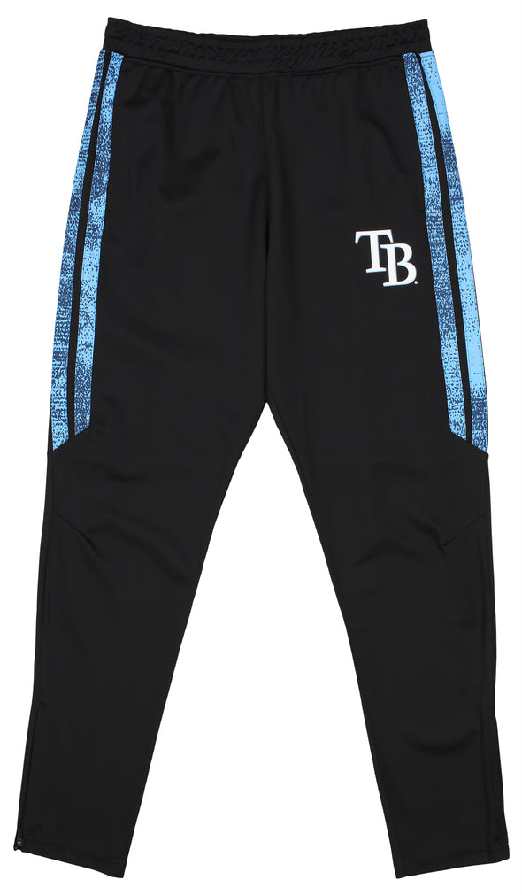 Zubaz MLB Baseball Men's Tampa Bay Rays Static Stripe Black Track Pants