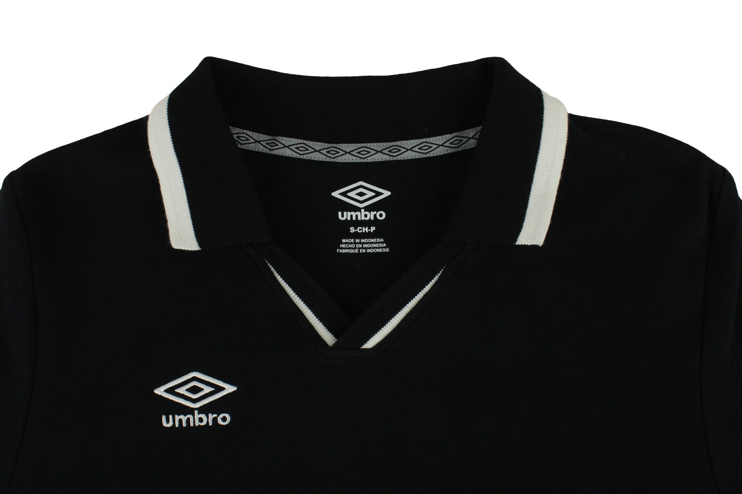 Umbro Mens Johnny Collar Cotton Long Sleeve Jersey Shirt
