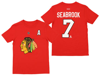 Reebok NHL Youth Chicago Blackhawks Brent Seabrook #7 Short Sleeve Tee, Red