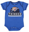 OuterStuff NBA Boys Infant/Newborn Oklahoma City Thunder 3-Piece Bodysuit Set, Black/Grey/Blue