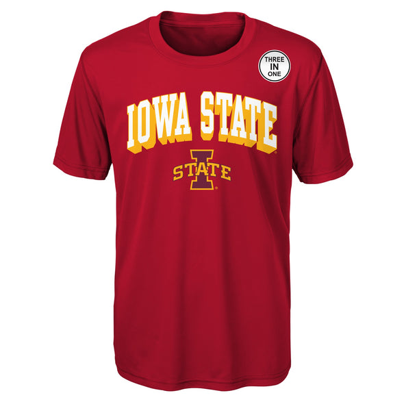 Outerstuff Iowa State Cyclones NCAA Kids (4-7) for The Love of The Game 3 in 1 Tee Combo, Cardinal / Gold