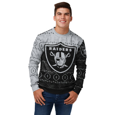FOCO Men's NFL Las Vegas Raiders Ugly Printed Sweater