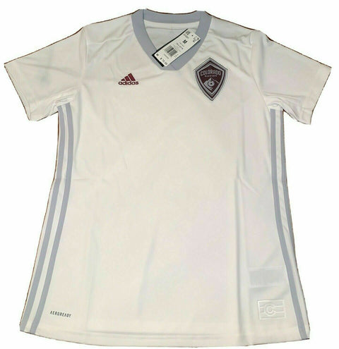 adidas Colorado Rapids MLS Women's Away Soccer Jersey, White/Onix