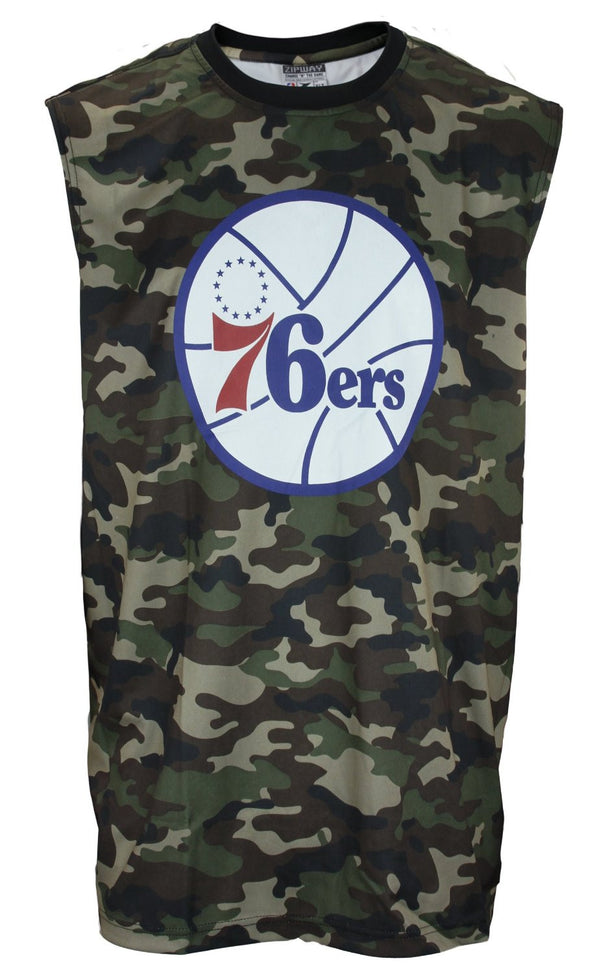 Zipway NBA Men's Big & Tall Philadelphia 76ers Sleeveless Camo Muscle Shirt, Camo