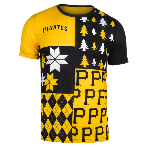 FOCO MLB Men's Pittsburgh Pirates Busy Block Ugly Crew Neck Tee