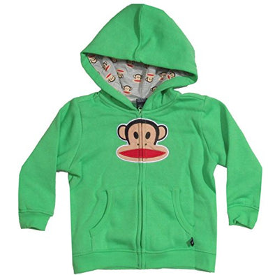 Paul Frank Toddler Boy's Core Classic Julius Zip Up Sweater Hoodie, Grass Green