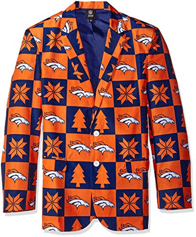 FOCO NFL Men's Denver Broncos Patches Ugly Business Jacket