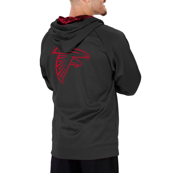 Zubaz NFL Men's Atlanta Falcons Full Zip Camo Hoodie With Team Color Camo Lines