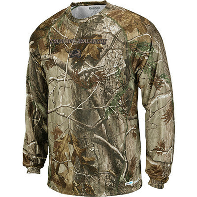 NHL Colorado Avalanche Reebok Realtree Long Sleeve Speedwick Camo T-Shirt