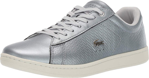 Lacoste Women's Carnaby Evo Sneaker Silver/Off White