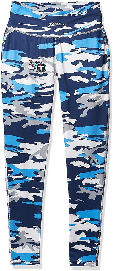 Zubaz Tennessee Titans NFL Women's Camo Print Legging, Blue