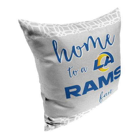 Northwest NFL Los Angeles Rams Sweet Home Fan 2 Piece Throw Pillow Cover, 18x18