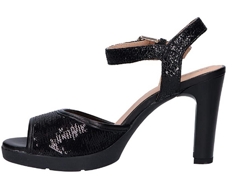 GEOX Women's D Annya H Sand C Dress Heel Sandal Pumps, Black