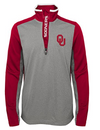 Outerstuff NCAA Youth (8-20) Oklahoma Sooners Matrix 1/4 Zip Long Sleeve Top
