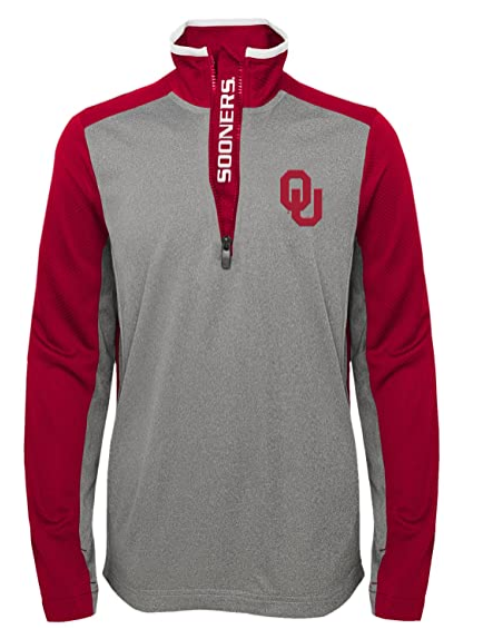 Outerstuff NCAA Youth (8-20) Oklahoma Sooners Matrix 1/4 Zip Long Sleeve Top