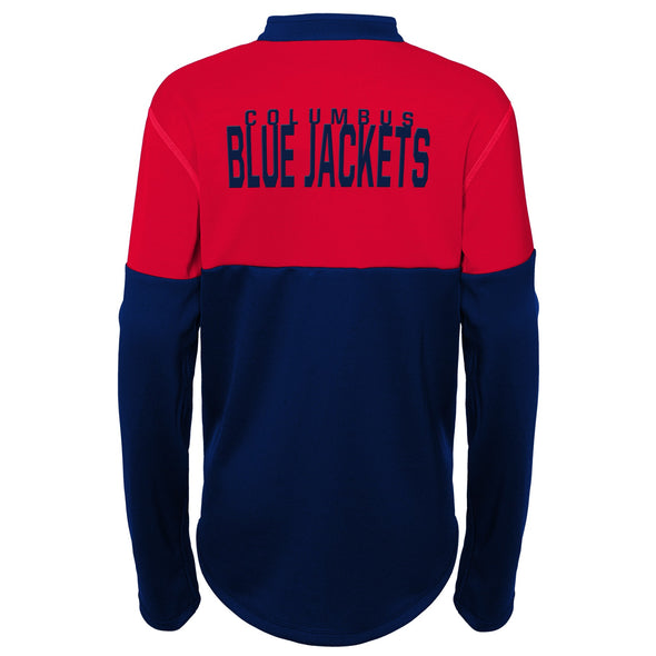 Outerstuff NHL Youth Girls Columbus Blue Jackets Late Score 1/2 Zip Sweatshirt