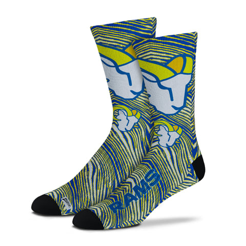 Zubaz By For Bare Feet NFL Adults Unisex Los Angeles Rams Zubified Dress Socks, Large