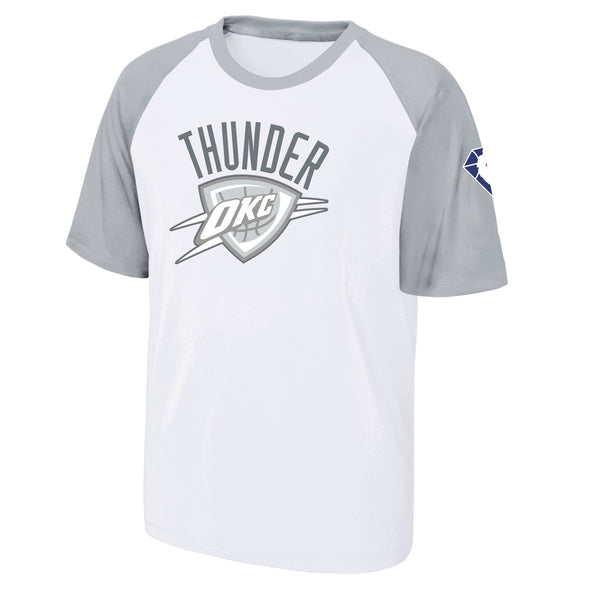 Nike Oklahoma City Thunder 76ers NBA Boys Youth (8-20) Pregame Short Sleeve T-Shirt, White