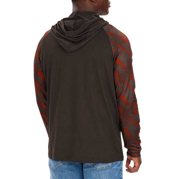 Zubaz NFL Men's Cleveland Browns Viper Print Pullover Hooded Sweatshirt