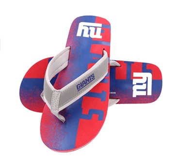 FOCO NFL Men's New York Giants Contour Fade Wordmark Thong Sandals