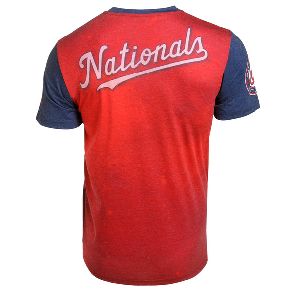 KLEW MLB Men's Washington Nationals Big Graphics Pocket Logo Tee T-shirt, Red
