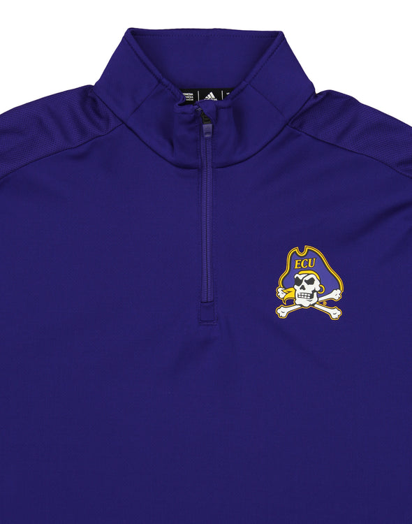 adidas NCAA Men's East Carolina Pirates Team Logo 1/4 Zip Pullover, Purple