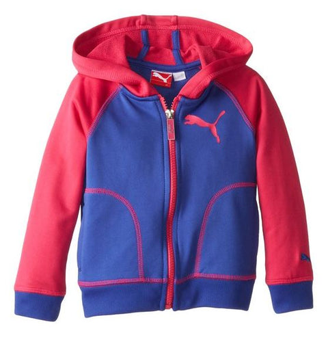 Puma Kids / Youth Girls Active Core Raglan Zip Hoodie - Purple Pink & Black