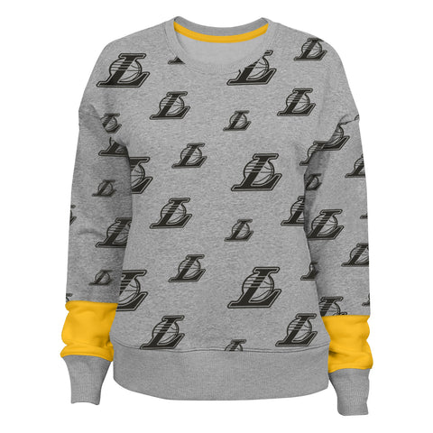 Outerstuff Los Angeles Lakers NBA Girls Youth (7-16) Triumph Crew Pullover Sweater, Grey