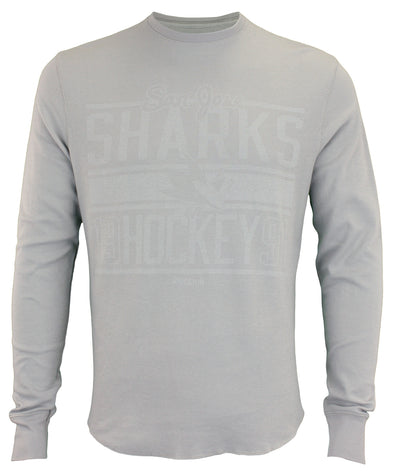 Reebok San Jose Sharks NHL Mens Long Sleeve Thermal Shirt, Light Grey