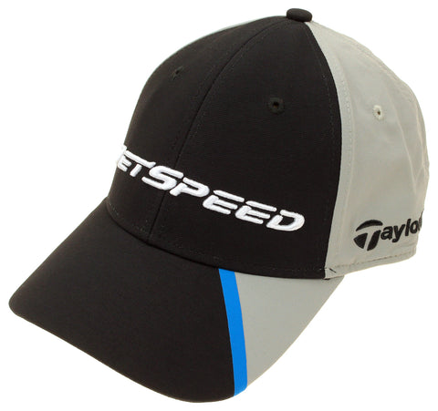 TaylorMade Men's Jet Speed Tour Headwear Adjustable Cap, Grey/Black