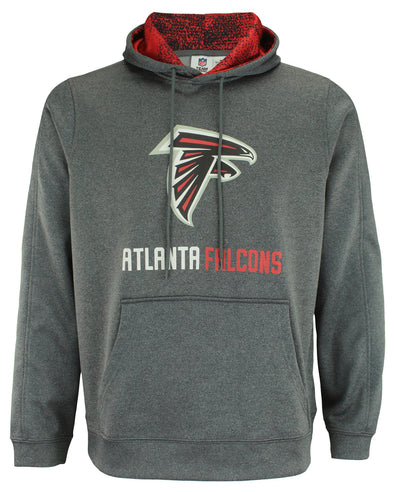 Zubaz NFL Atlanta Falcons Men's Heather Grey  Fleece Hoodie
