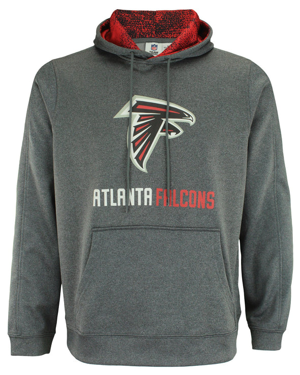 Zubaz NFL Atlanta Falcons Men's Heather Grey  Fleece Hoodie