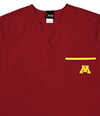 Fabrique Innovations NCAA Unisex Minnesota Golden Gophers Team Color Scrub Top