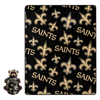 Northwest NFL New Orleans Saints Plush Bear Hugger W/ 40" X 50" Silk Touch Throw Blanket
