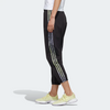 Adidas Women's 7/8 Track Pants, Black / Yellow Tint