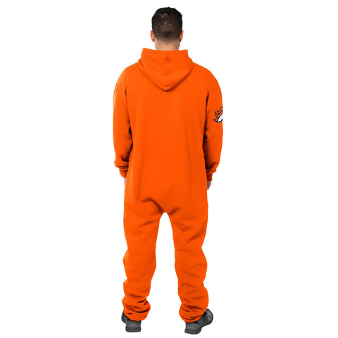 Forever Collectibles NFL Unisex Denver Broncos Logo Jumpsuit, Orange