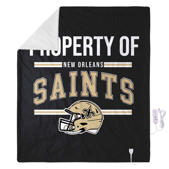 FOCO NFL New Orleans Saints Exclusive Heated Throw Blanket, 50"x60"