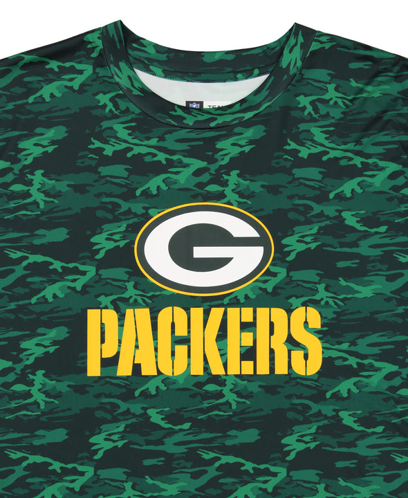 Zubaz NFL Football Men's Green Bay Packers Tundra Camo T-Shirt